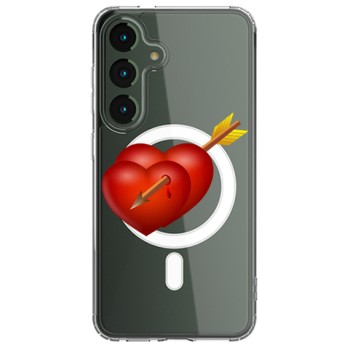 Husa personalizata Samsung Galaxy S24, MagSafe Atasare Magnetica, Hearts With Arrow