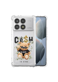 Husa Antisoc pentru Xiaomi Poco F6 Pro, AirBag PRO, Transparent, Cash is king  