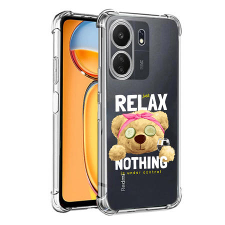 Husa Antisoc personalizata pentru Xiaomi Redmi 13C 4G, AirBag Just Relax, Clear