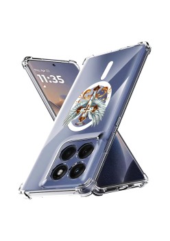 Husa Antisoc pentru Motorola Edge 60 / Edge 60 Fusion - AirBag Magsafe, Colțuri Ranforsate - Cross White Wings