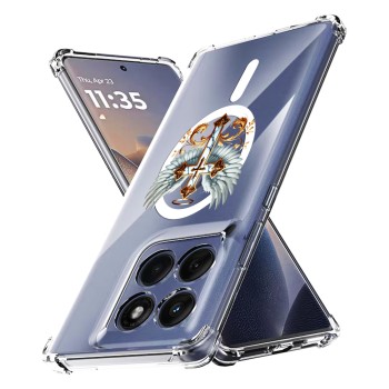 Husa Antisoc pentru Motorola Edge 60 / Edge 60 Fusion - AirBag Magsafe, Colțuri Ranforsate - Cross White Wings