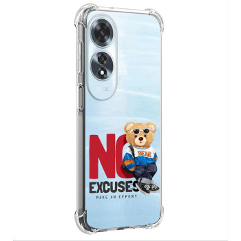 Husa Antisoc pentru Oppo A60, AirBag PRO, Transparent, No Excuses
