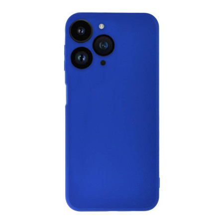 Husa Silicon compatibila Apple iPhone 15 Pro Max, Soft Matt, Protectie Camera Foto, Albastru