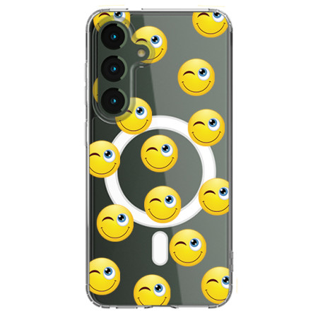 Husa personalizata pentru Samsung Galaxy S23, MagSafe Atasare Magnetica, Winking Face