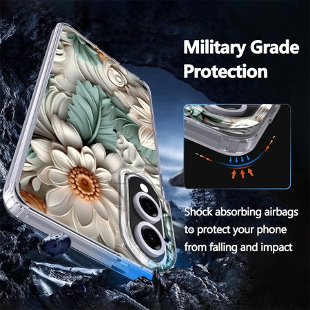 Husa pentru Samsung Galaxy S25 Edge, Atasare Magnetica, MagSafe, 3D Flower Medley 4