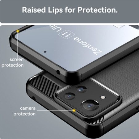 Husa Carbon pentru Asus Zenfone 11 Ultra, Tech Protects, Negru