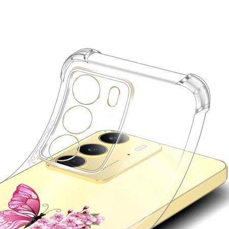 Husa Antisoc pentru Realme 14x - AirBag TPU, Colțuri Ranforsate- Butterfly Roz 