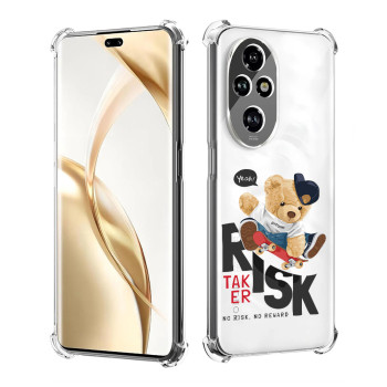 Husa Antisoc pentru Honor 200 Pro, AirBag PRO, Protectie Completa, Design Transparent. Risk Taker