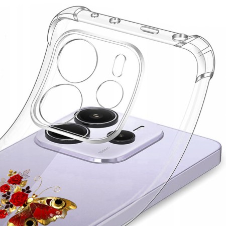 Husa Antisoc pentru Xiaomi Redmi Note 14 4G (Standard) - AirBag TPU, Colțuri Ranforsate- Butterfly Rosu 