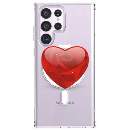 Husa personalizata Samsung Galaxy S23 Ultra, MagSafe Atasare Magnetica, Rose Heart