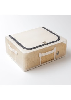 Cutie Depozitare Sub Pat, 50x40x15 cm, Transparenta, cu Manere si Fermoar, Organizator Haine sau Lenjerie