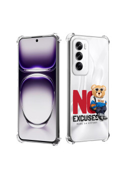 Husa Antisoc pentru Oppo Reno12, AirBag PRO, Transparent, No Excuses