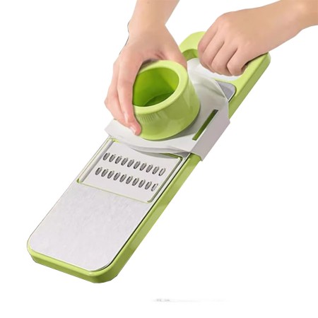 Set Razatoare 7 Piese, Otel Inoxidabil, Ideal Legume, Fructe si branzeturi, Gri-Verde