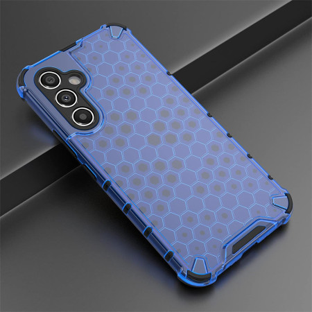 Husa antisoc compatibila Samsung Galaxy S24 Plus, Honeycomb AirBag, Albastru