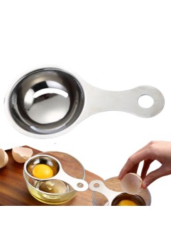 Separator de oua, separa albusul de galbenus, inox, argintiu