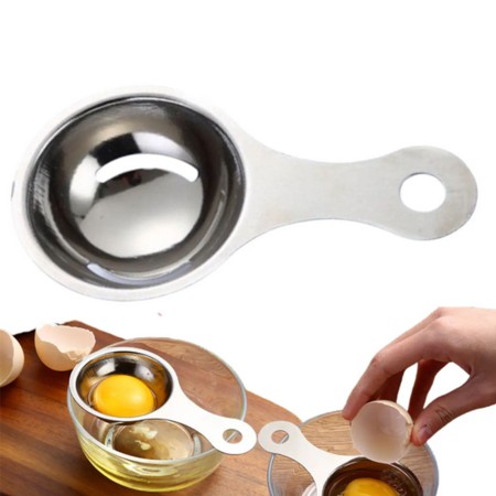 Separator de oua, separa albusul de galbenus, inox, argintiu