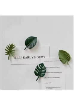 Set 4 Magneți Decorativi pentru Frigider, Design Natural cu Frunze, Fixare Puternică, Verde