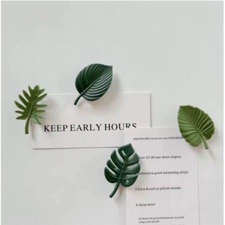 Set 4 Magneți Decorativi pentru Frigider, Design Natural cu Frunze, Fixare Puternică, Verde