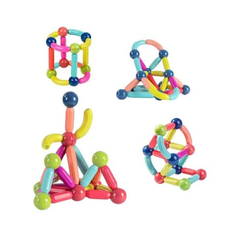 Set 42 de Piese Puzzle Magnetice, 3 Ani, ABS, 20x6.5x18 cm, Multicolor