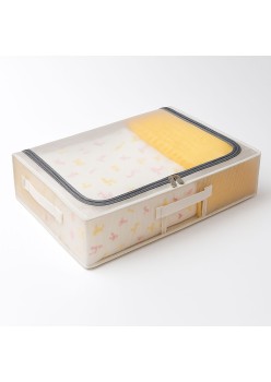 Cutie Depozitare Sub Pat, 80x47x15 cm, Transparenta, cu Manere si Fermoar, Organizator Haine sau Lenjerie