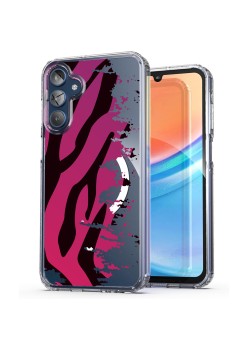 Husa pentru Samsung Galaxy A15 4G, Atasare Magnetica, MagSafe, Pattern Skin 25, Clear