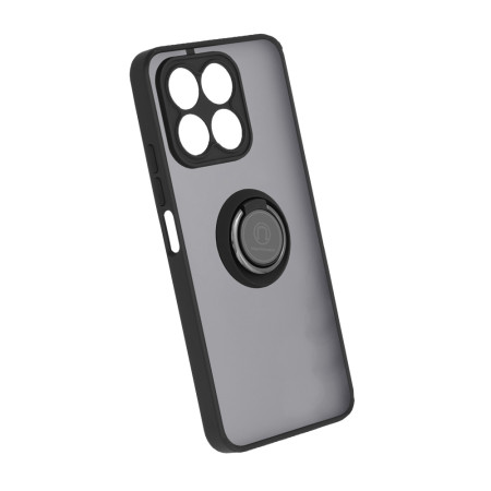 Husa telefon compatibila Honor X8a, Glinth Magnet Auto si Inel Rotativ, Negru