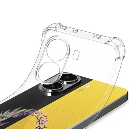 Husa Antisoc pentru Xiaomi Poco X7 Pro, AirBag, Pink wreath 10, Clear 