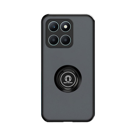 Husa telefon compatibila Honor X6a, Glinth Magnet Auto si Inel Rotativ, Negru