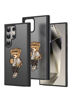 Husă pentru Samsung Galaxy S25 Ultra, Premium Bear, Protecție Cameră, Antișoc, Design Slim, Negru