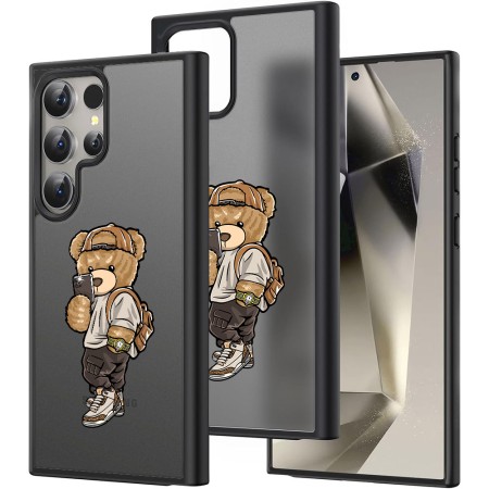 Husă pentru Samsung Galaxy S25 Ultra, Premium Bear, Protecție Cameră, Antișoc, Design Slim, Negru