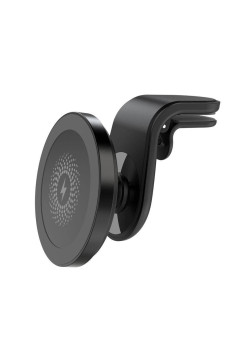  Suport telefon pentru auto cu incarcare Wireless HTPMAG, fixare in grila de ventilatie, Universal compatibil Android si IOS, wireless charger auto 