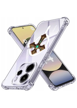 Husa Antisoc pentru Xiaomi Redmi Note 14 4G (Standard) - AirBag Magsafe, Colțuri Ranforsate - Cross Smarald