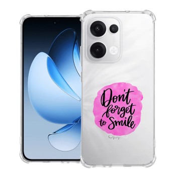 Husa Antisoc pentru Oppo Reno13, AirBag PRO, Clear, Don't Forget To Smile
