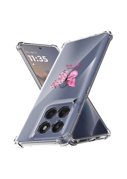 Husa Antisoc pentru Motorola Edge 60 / Edge 60 Fusion - AirBag TPU, Colțuri Ranforsate- Butterfly Roz 