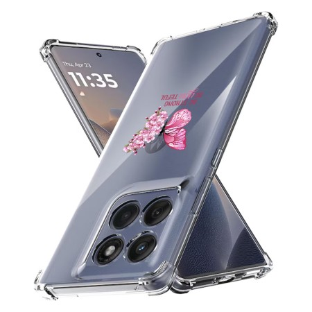 Husa Antisoc pentru Motorola Edge 60 / Edge 60 Fusion - AirBag TPU, Colțuri Ranforsate- Butterfly Roz 
