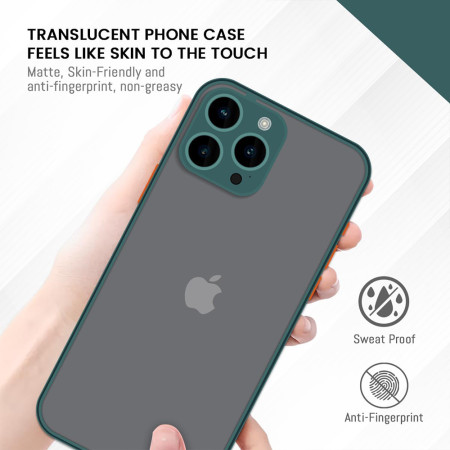 Husa cu protectie la camere si finisaj mat pentru APPLE iPhone, Verde - Alege Modelul!