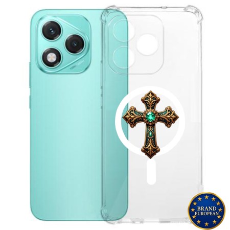 Husa Antisoc pentru Honor 400 Lite - AirBag Magsafe, Colțuri Ranforsate - Cross Smarald