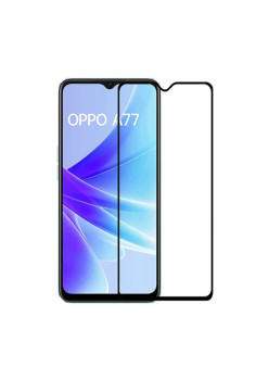 Folie de sticla compatibila Oppo A77, Case Friendly, Lipire Completa, 9H, Negru
