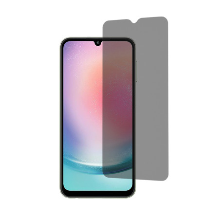 Folie telefon Privacy de sticla compatibila Samsung Galaxy A24 securizata, 2.5D, Protectie Profesionala, Case Friendly, Negru