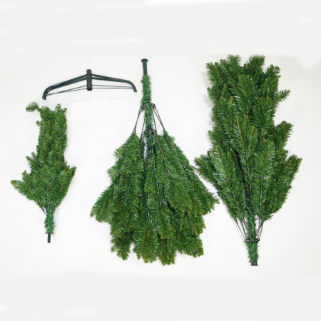 Brad artificial Clasic de Craciun, inaltime 2.1m interior/exterior, diametru 125 cm, 957 ramur, suport metalic inclus, Verde