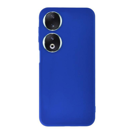 Husa Silicon compatibila Honor 90, Soft Matt, Protectie Camera Foto, Albastru