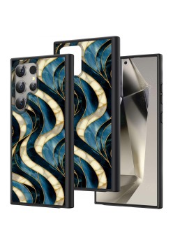 Husă pentru Samsung Galaxy S25 Ultra, DC Cobalt Marble, Protecție Cameră, Antișoc, Design Slim, Midnight Waves