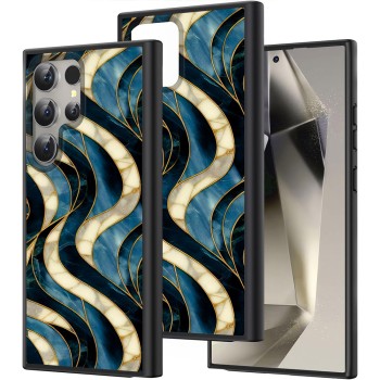 Husă pentru Samsung Galaxy S25 Ultra, DC Cobalt Marble, Protecție Cameră, Antișoc, Design Slim, Midnight Waves