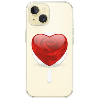 Husa personalizata Apple iPhone 14, MagSafe, Rose Heart