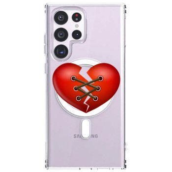 Husa personalizata Samsung Galaxy S23 Ultra, MagSafe Atasare Magnetica, Stitched Heart