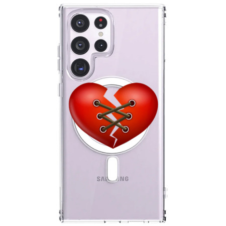 Husa personalizata Samsung Galaxy S23 Ultra, MagSafe Atasare Magnetica, Stitched Heart