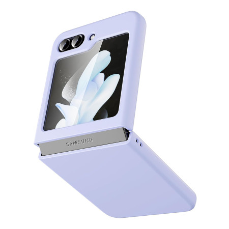 Husa 360 compatibila Samsung Galaxy Z Flip 5, Fata Spate si Folie Protectie Inclusa, Mov
