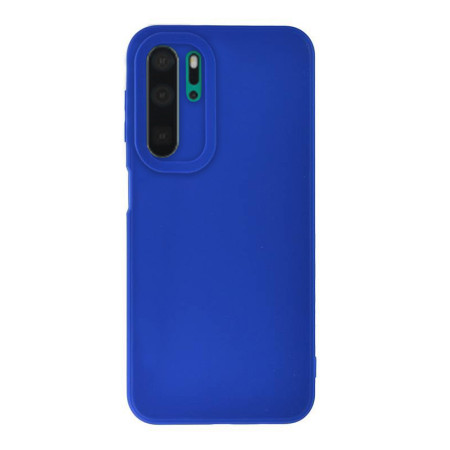 Husa Silicon Huawei P30 Pro, Soft Matt, Protectie Camera Foto, Albastru
