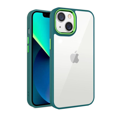 Husa antisoc compatibila Apple iPhone 14 Plus, Super Camera Protect, Clear PC, Verde
