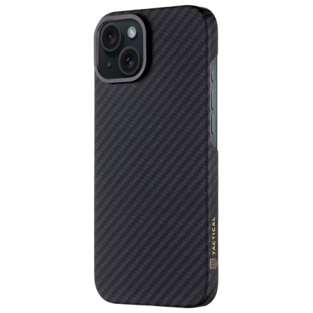 Husa Telefon Tactical MagForce Aramid pentru iPhone 15 Plus, Fibra Aramida, Ultra Slim 0.8 mm, Compatibila MagSafe, Negru